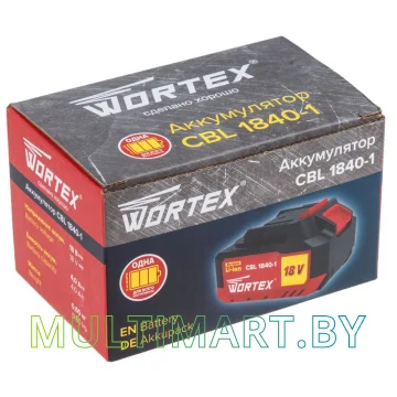 Аккумулятор Wortex CBL 1840-1 0329187 (18В/4 Ah) картинка 3